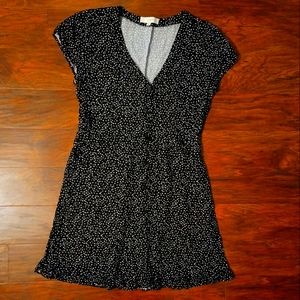 LOFT Black Polka Dot Dress